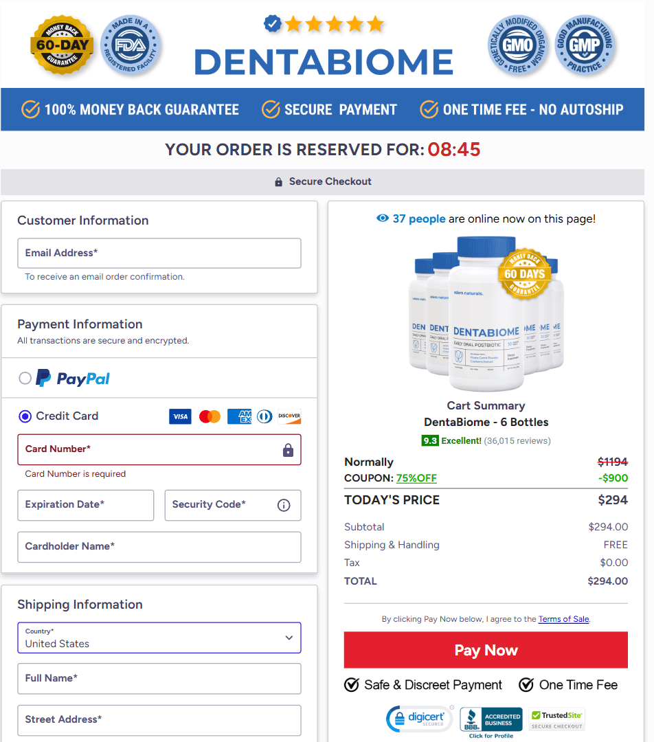 DentaBiome order page